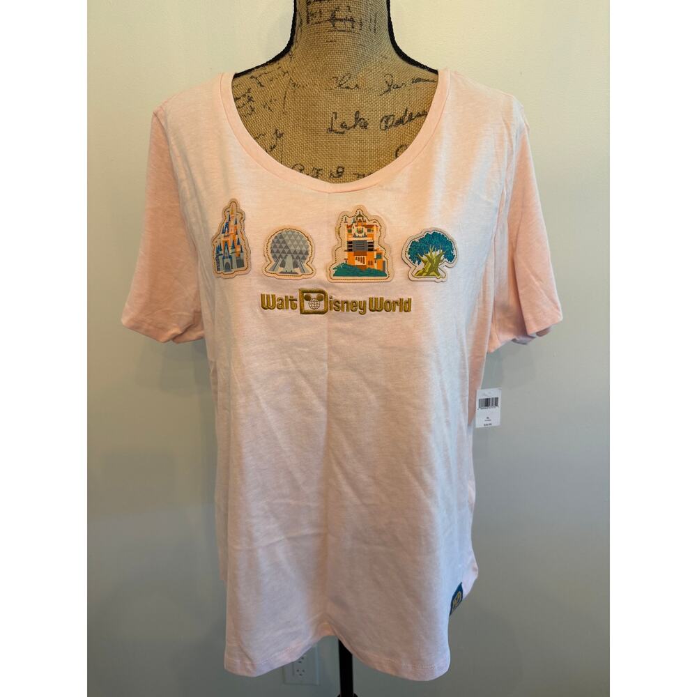 Pink Disney Parks Icons Shirt Walt Disney World Resort Women’s Size XL